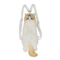 mountain cat flame-patterned plush backpack