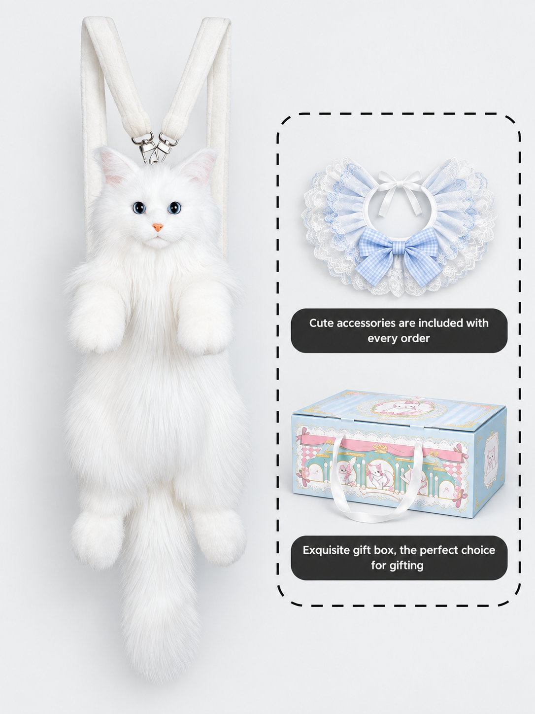 Maine Coon Plush Cat Backpack