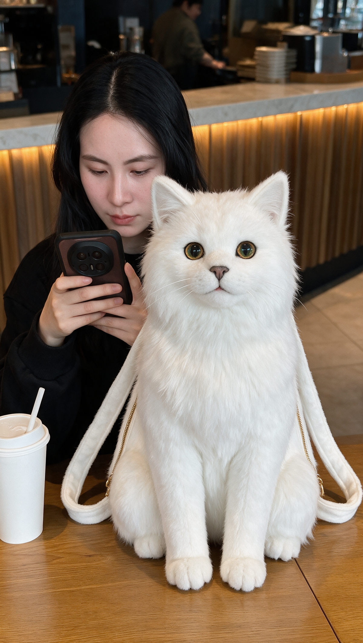 Maine Coon Plush Cat Backpack