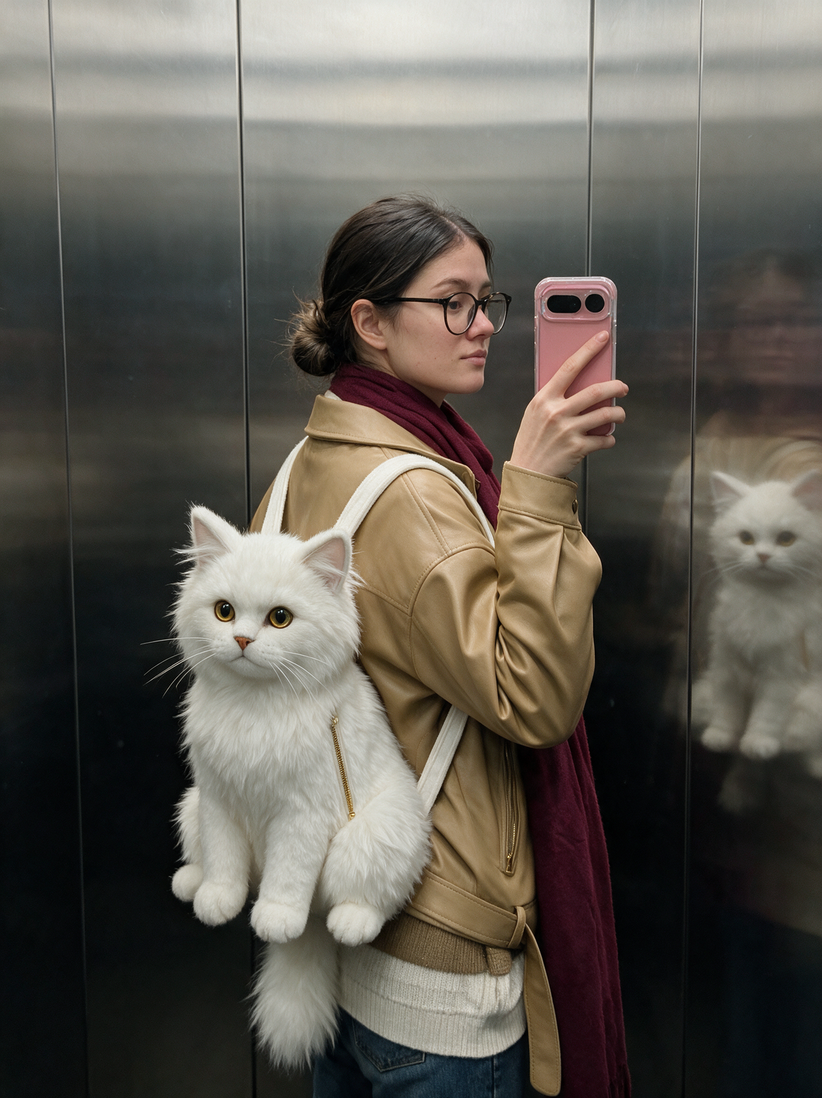 Maine Coon Plush Cat Backpack